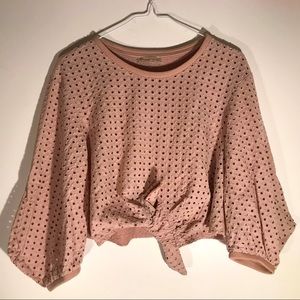 Zara Dusty Pink Puff Sleeve Blouse - S